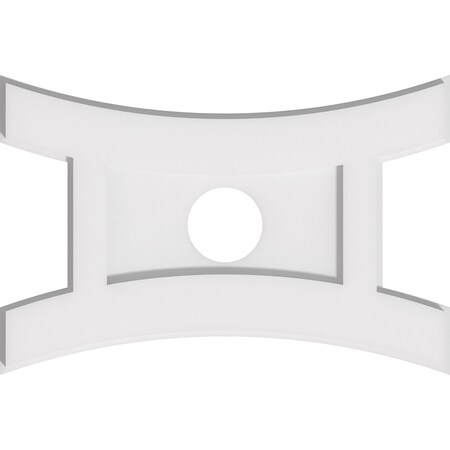 Ekena Millwork Haven Architectural Grade PVC Ceiling Medallion, 18"W x 12"H x 3"ID x 3 3/4"C x 1"P, One-Piece CMP18X12HN-03000